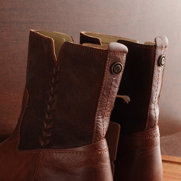 OluKai Boots WMS SZ 7 Brown Kaupili Short Leather Zip Ankle Southwest Casual NWT - Picture 8 of 16